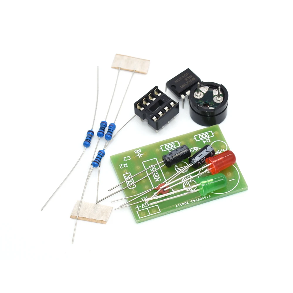 NE555 multivibrator kit NE555P steady-state circuit dual flash LAMP DIY training Maker student Lab image 3
