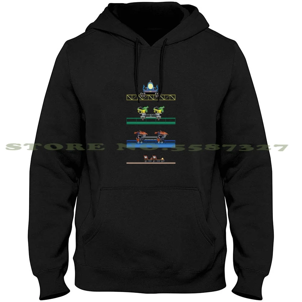 Toverland Coaster Cars Design Streetwear Sport Hoodie Sweatshirt Toverland Rollercoasters