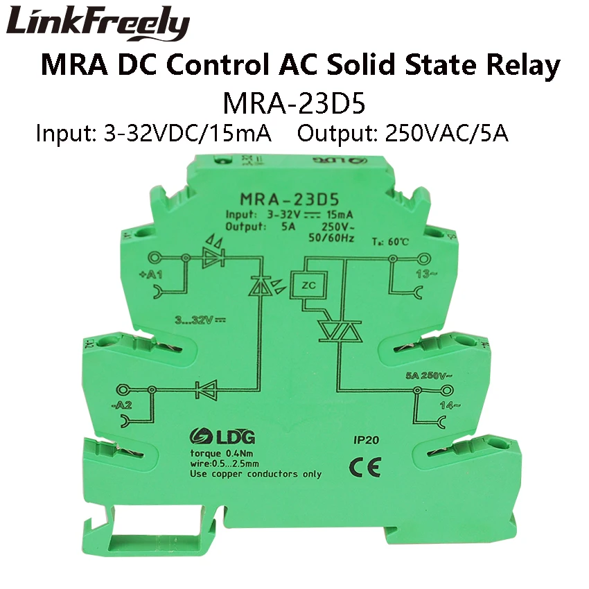 Imagem -02 - Módulo de Relé de Estado Sólido 10 Peças 5a Interface Plc Entrada dc Ac: 3v 5v 12v 24v Vdc Ssr Placa de Controle com Trilho Din