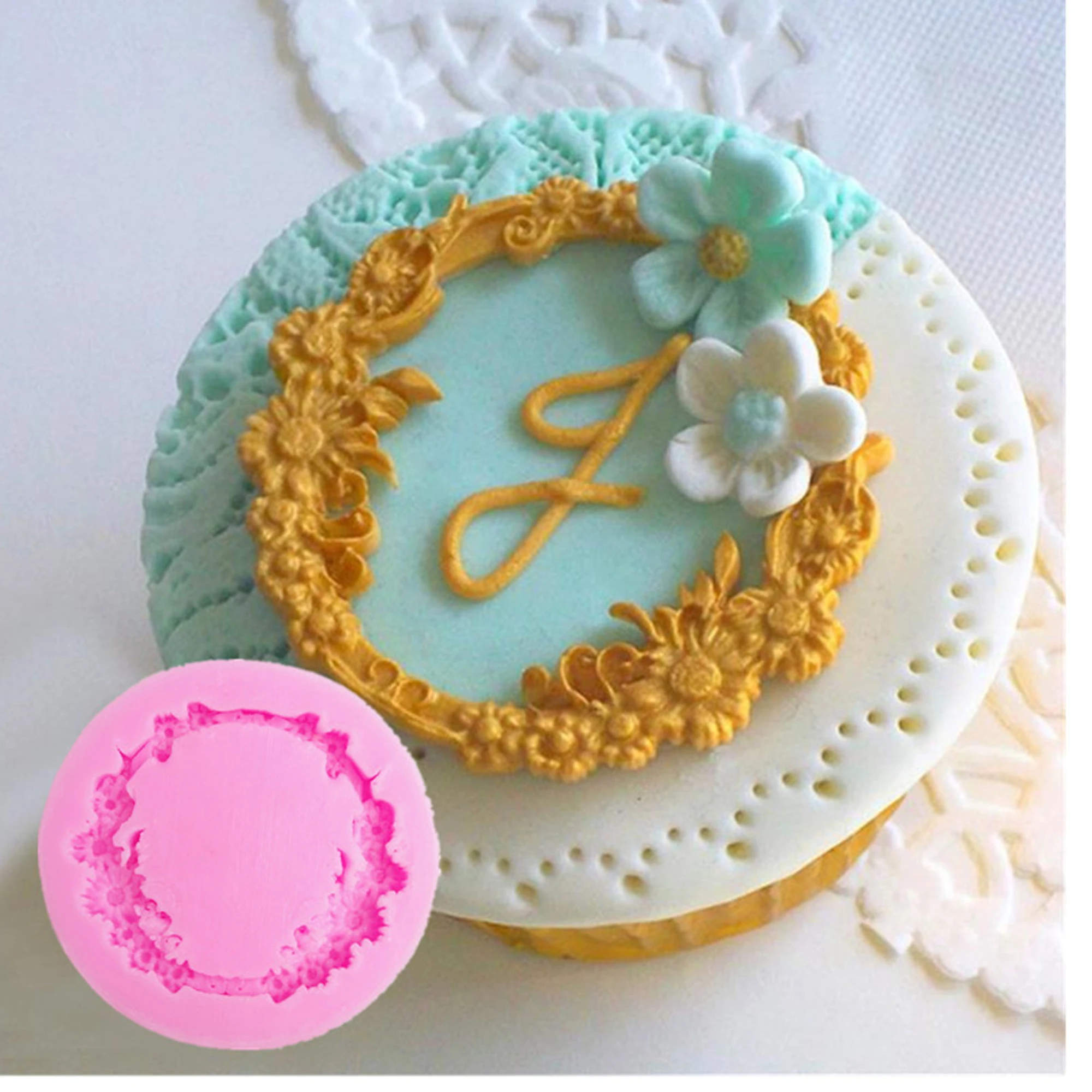 DIY Lace Silicone Cake Mold Flower Fondant Mold Cupcake Jelly Candy Chocolate Cake Decoration Baking Tools Molds Resin Mold M037