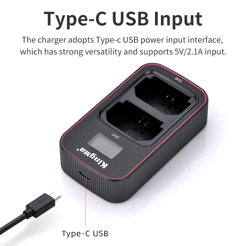 KingMa NP-FZ100 Battery USB LCD Dual Charger For Sony ILCE-9 A7C A7R5 A7R4 A7M4 A7RM4 A7M3 A9 A73 7RM3 A7R3 A6600 NP FZ100