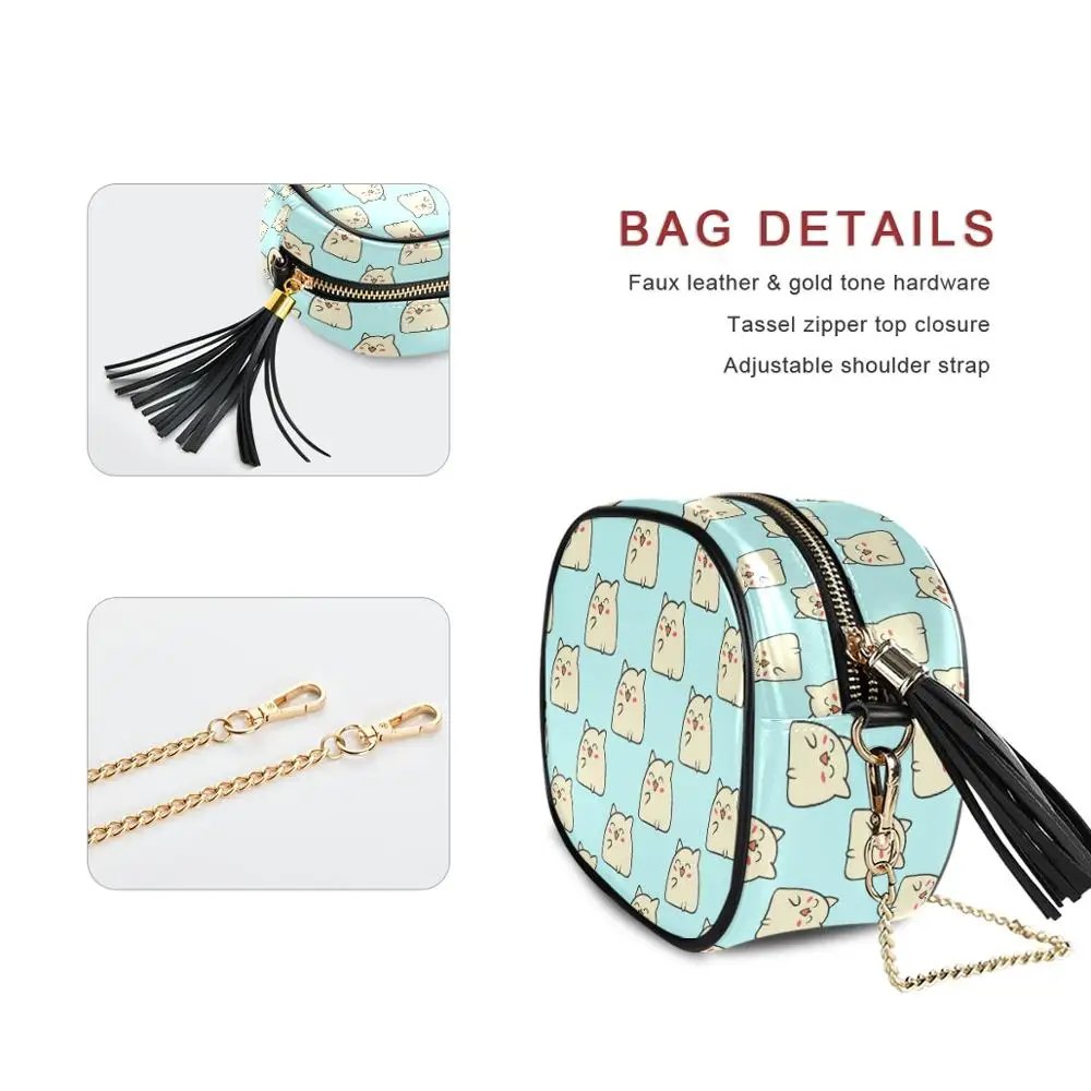 2020 Fashion Women cat Seamless Pattern crossbody Shoulder Bag Hardware Chain Strap Color Block Messenger Handbag Composite Tote