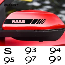 2PCS Car Rearview Mirror Stickers Vinyl Film Decals For Saab 91 93 94 95 99 900S 9000 Hirsch Sonett Auto Accessories