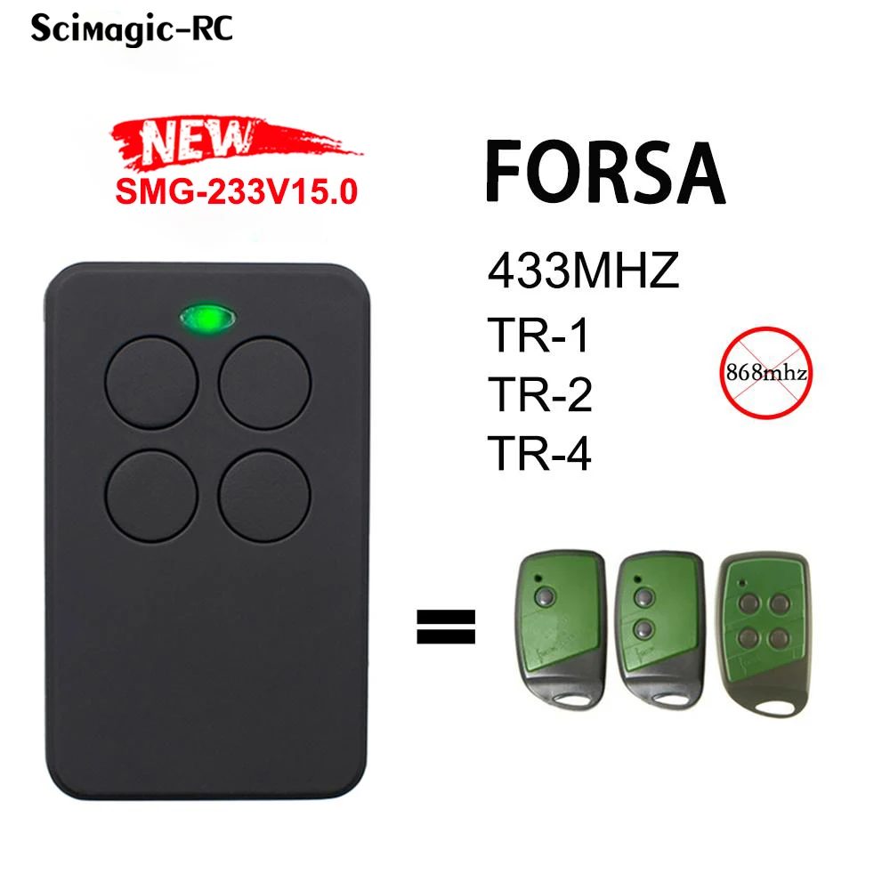 FORSA TR1 TR2 TR4 Garage Remote Control 433.92MHz Rolling Code Gate Door Opener Forsa Commander Transmitter