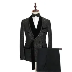 Jeltonewin leopardo impressão masculina ternos para o casamento fino ajuste duplo breasted masculino festa blazer noivo smoking xale lapela feito sob medida