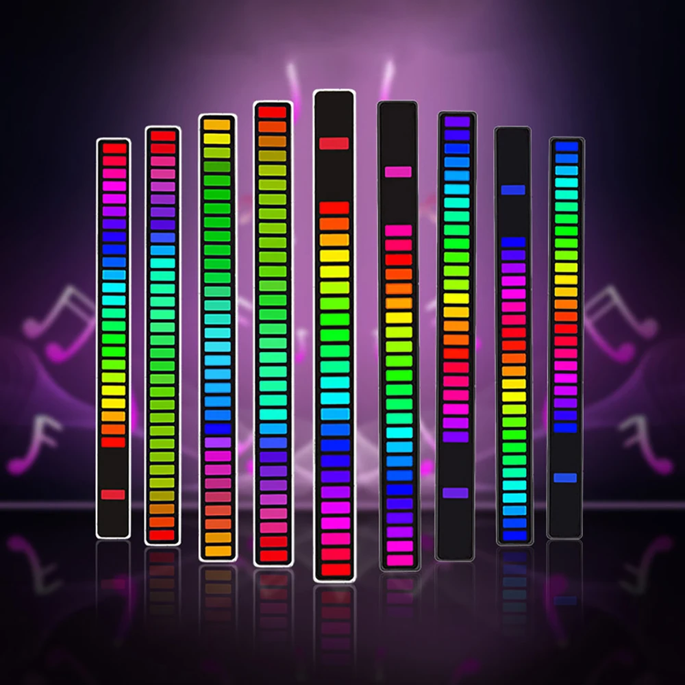 3D LED Strip Light RGB Lamp Music Sound Control Pickup Rhythm Backlight Novelty Lamp For Bar Car Atmosphere Light Audio Decor