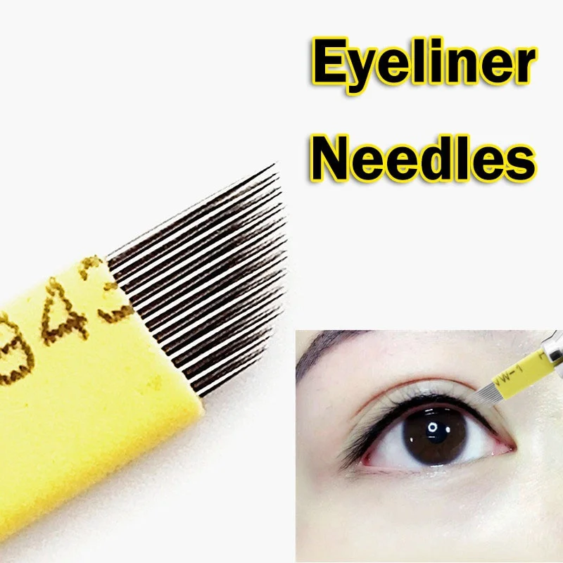 100PCS Microblading Needles 23pin DOUBLE ROW Shading Blades Tattoo  Fog Brow Needle Eyeliner 