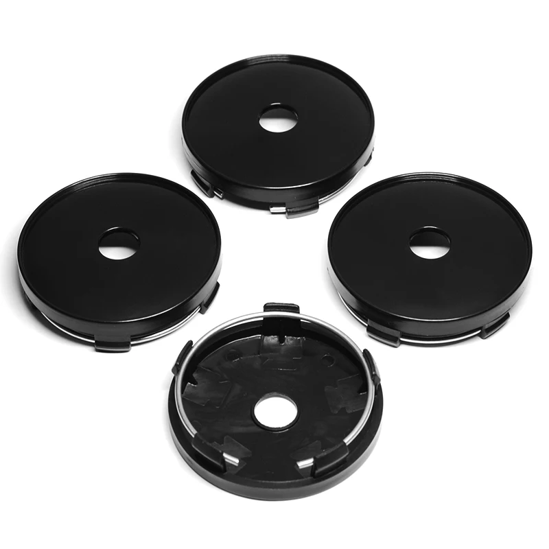 4Pcs 60mm for 56mm/56.5mm Logo Black Chrome Silver Plastic Car Wheel Center Hub Cap Cover Car Wheel Rim Hubcap Dust-proof Cover