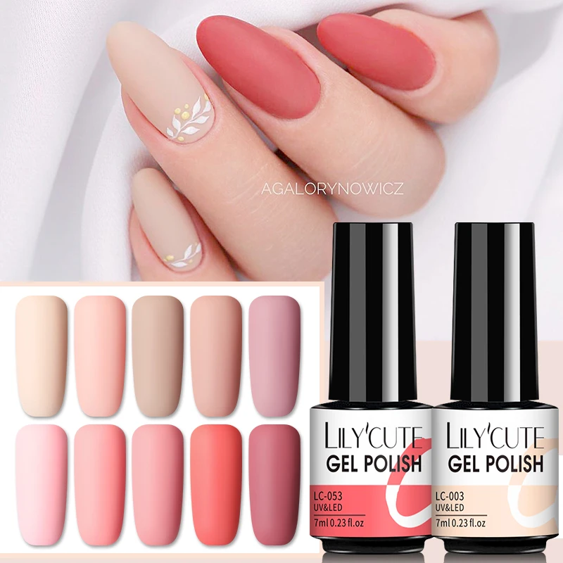 LILYCUTE 7ml żel do paznokci UV jesienno-zimowy kolor półtrwała matowa warstwa wierzchnia potrzebna Soak Off UV LED żel do malowania paznokci lakier