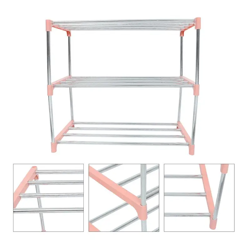 Simple Multi Layer Shoe Rack Stainless Steel Easy Assemble Storage Slippers Shoe Rack Hanger Home Organizer Accessories #G