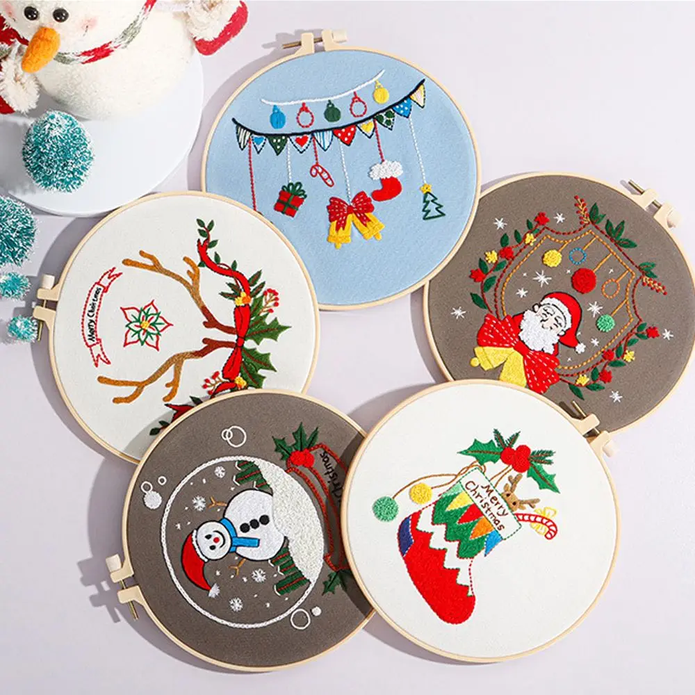 NEW Crafts Art Needle Thread Needle Punch Sewing Accessories Embroidery Hoop Cross Stitch Kit Xmas Embroidery Christmas Ornament