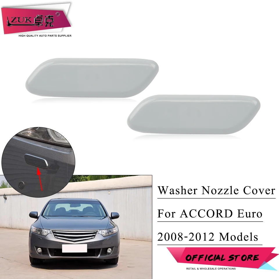ZUK Headlight Washer Nozzle Cover For HONDA ACCORD Euro CU1 CU2 2008 2009 2010 2011 2012 Headlamp Head Light Water Spray Jet Cap