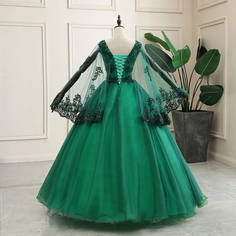 Vestidos de Quinceañera de Gryffon, elegantes, con cuello en V, para fiesta, baile de graduación, Vintage, bordado de encaje, talla grande, 2021