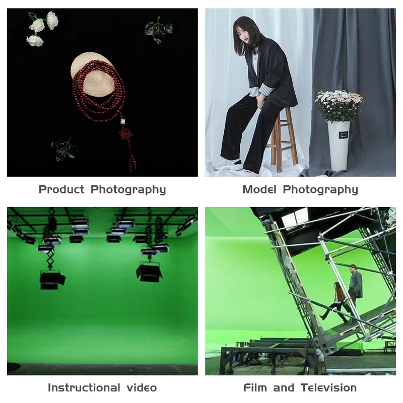 Hot Sale Green Color Cotton Non-pollutant Textile Muslin Photo Backgrounds Studio Photography Screen Chromakey Backdrop Cloth