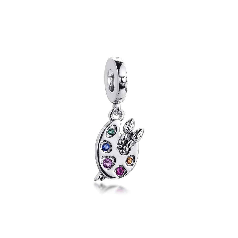 

Artist's Palette Dangle Charms Fits Pandora Bracelet 925 Sterling Silver Beads DIY Jewelry Making Kralen Free Shipping