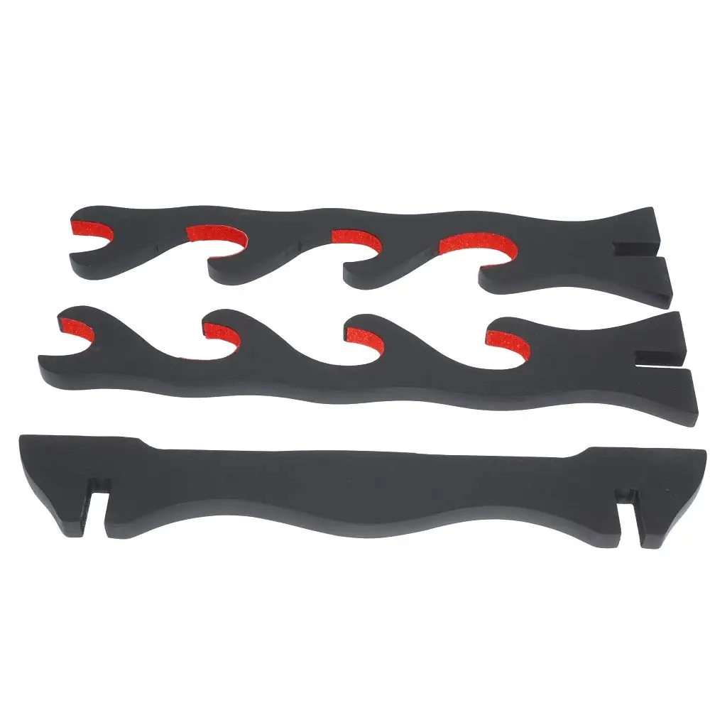 กำมะหยี่เบาะดาบขาตั้ง Felt ป้องกันผู้ถือจอแสดงผล Samurai ดาบ Katana Wakizashi Tanto Holder 4ชั้น
