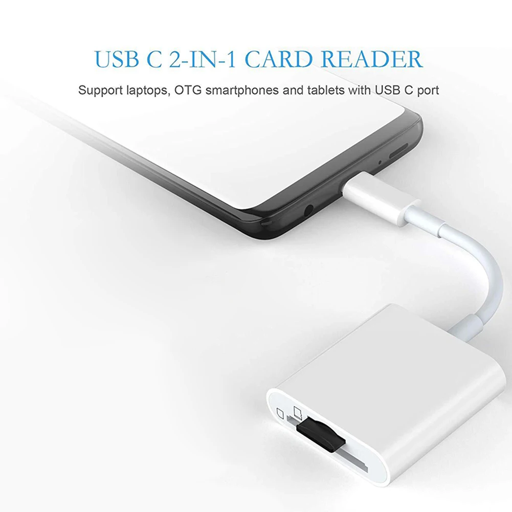 Multifunction Card Reader 2 in 1 Type C USB-C to S.D TF Card Reader Adapter Converter for Phone Computer Laptop Accessories