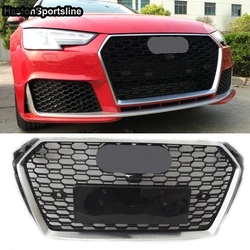 For RS4 Style Front Sport Honeycomb Hood Grill for Audi A4 B9 S4 Sline 2016-2020 Car Styling Accessories