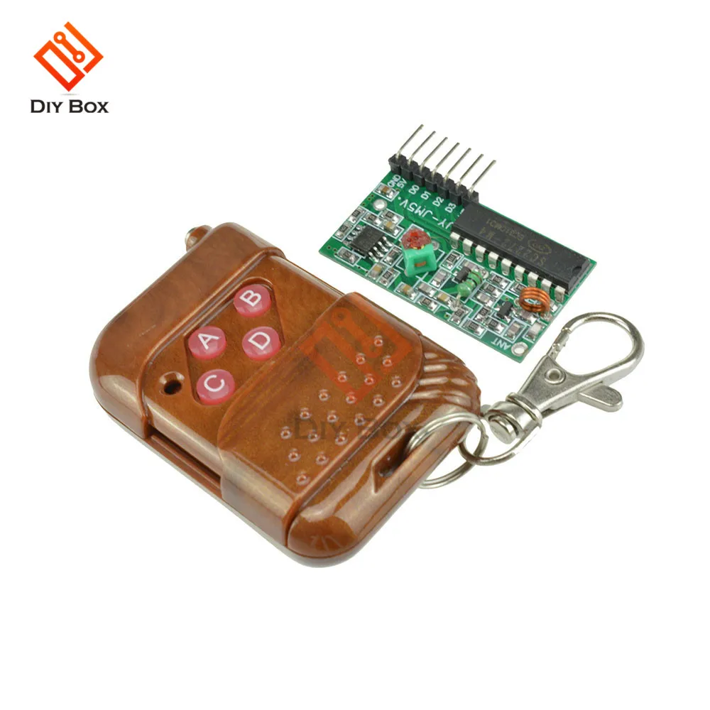 IC 2262 2272 433MHZ Four Ways 4 CH Key Wireless Remote Control Module Kit ASK Decoding Receiver Board For Arduino