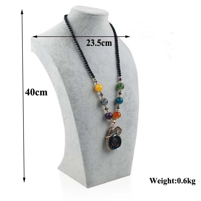 Gray Velvet Necklaces Pendants Display Bust Stand High Grade Luxury Show Scarf Hair Band Holder 5 Sizes Wholesale Price