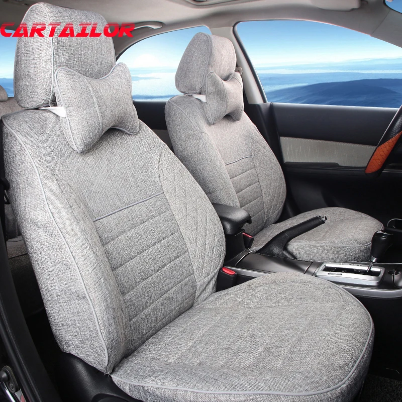 CARTAILOR Car Seat Cover Set for Porsche Panamera 2010 Custom Fit Cover Seats Protector Linen Car Styling Seat Covers & Supports