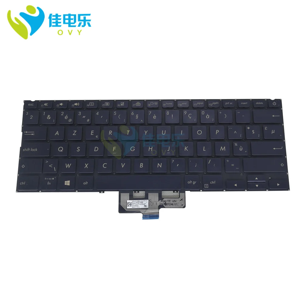 Imagem -06 - Teclado Retroiluminado para Asus Francês Azerty Bélgica Grego Grego Azul Keycaps Ux433 Zenbook Ux433fa Ux433fac Teclados de Substituição