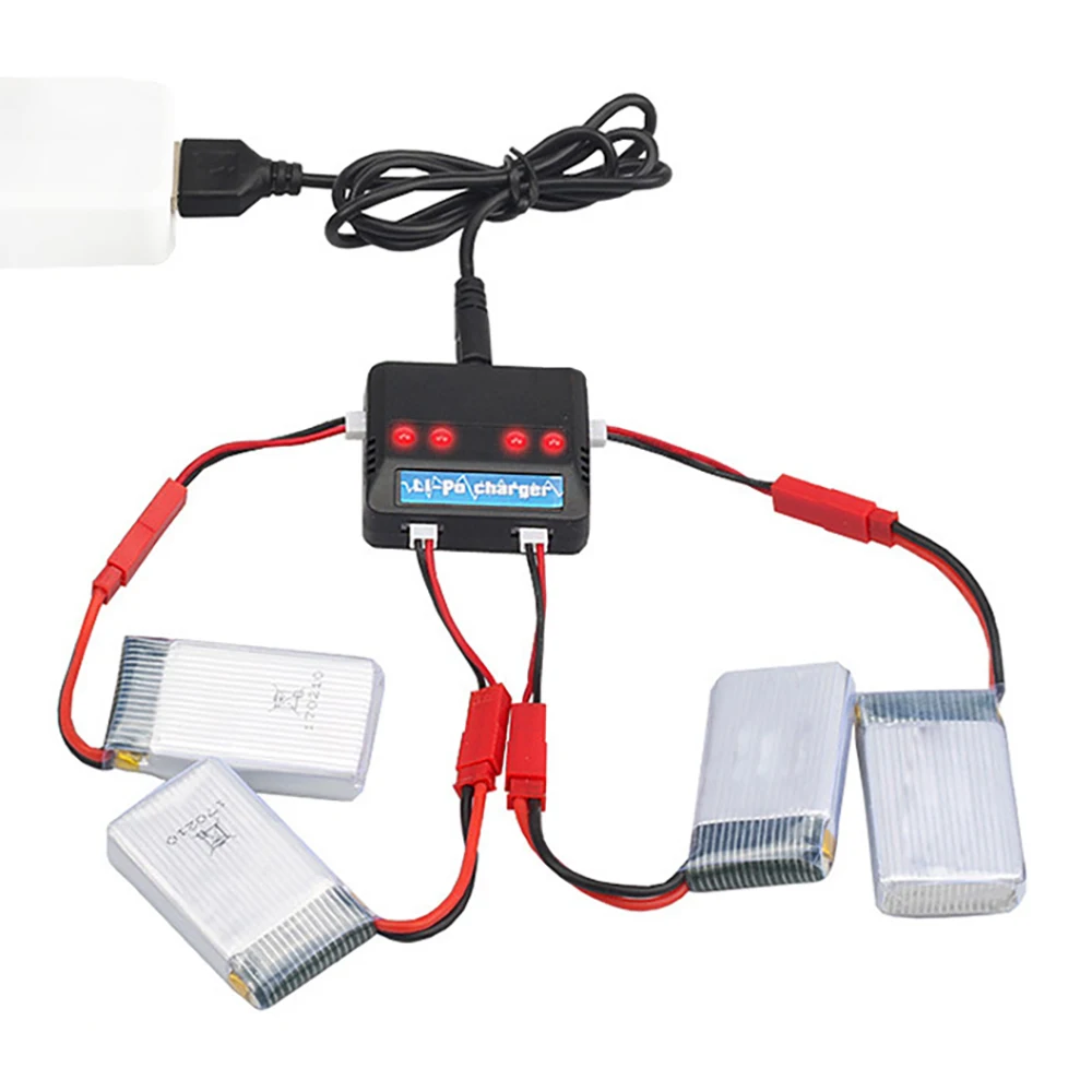 3.7V 1200Mah Lipo Batterij 903052 Jst Plug En 4 In 1 Lader Set Voor H11D H11C Afstandsbediening helikopter Vliegtuigen Batterijen