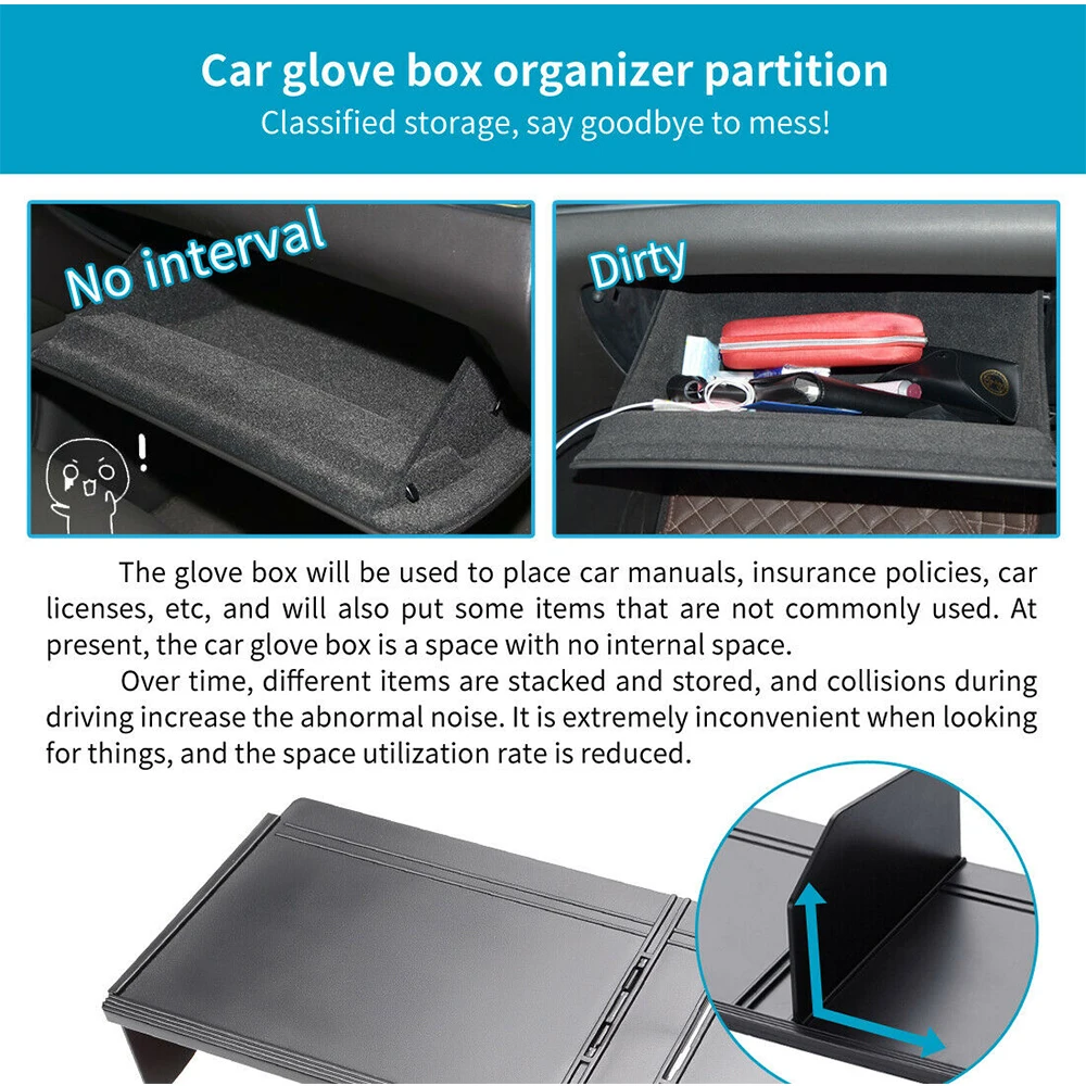 Car Center Co-pilot Glove Box Interval Storage Partition Organizer Tray for Toyota Land Cruiser Prado 150 LC150 FJ150 2010~2023
