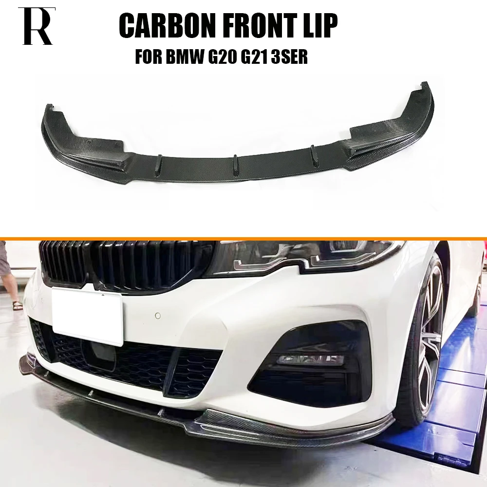 FD Style Carbon Fiber Front Bumper Chin Lip for BMW G20 Sedan G21 Wagon 320 330 340 With M Package 2018UP