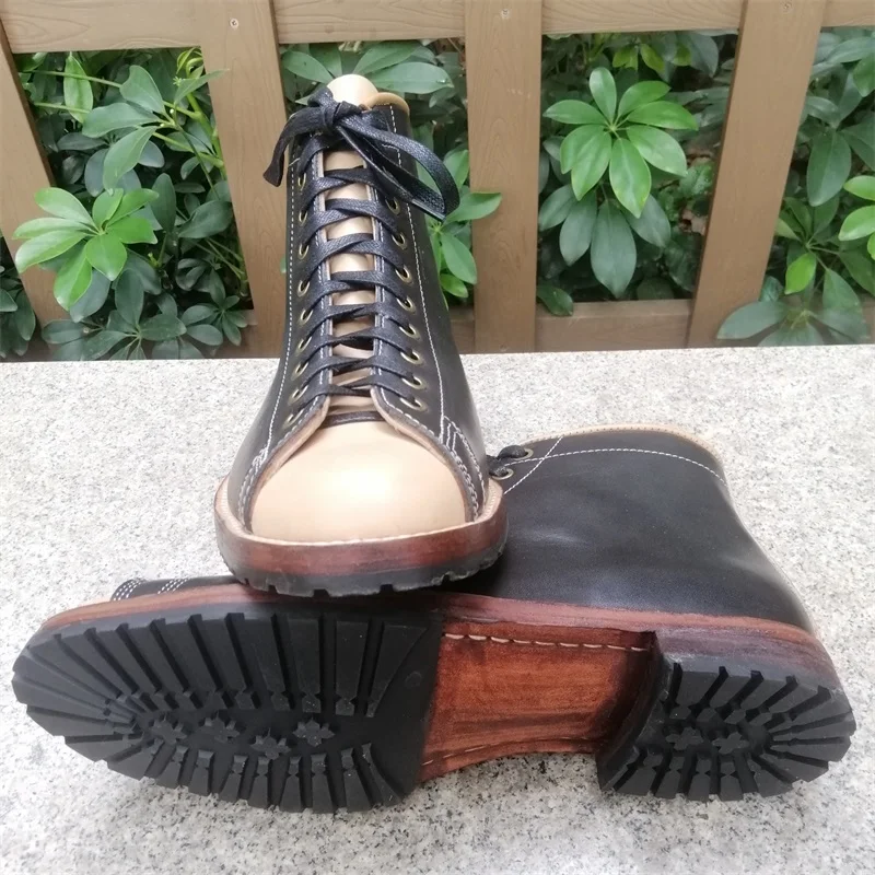 Szwy Goodyear-spawane męskie buty Chelsea wysokiej jakości skóra bydlęca męskie ręcznie robione buty w stylu Vintage — zdjęcie 4