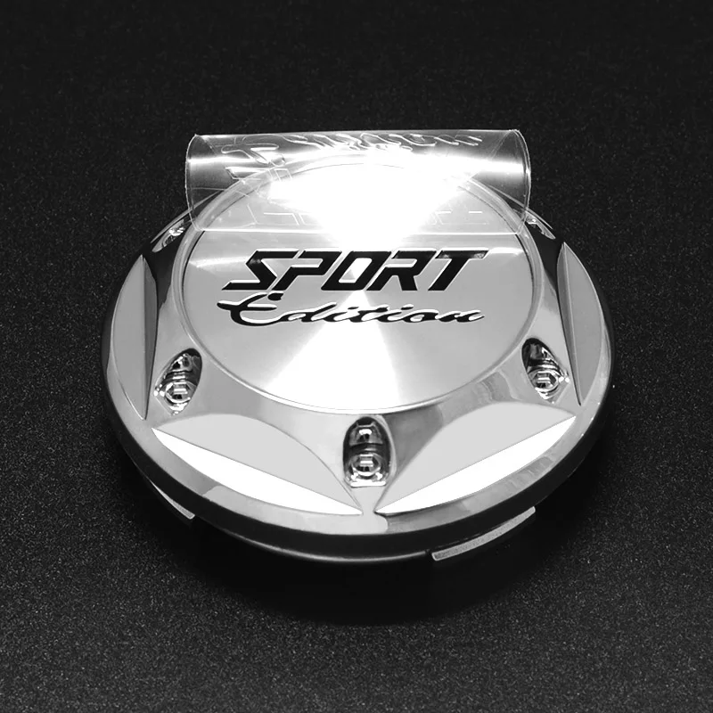 4pcs 68mm with Metal Aluminum SPORT Edition Logo Car Wheel Center Hub Cap Rim Refit Creative Badge Decoration Hubcap Dust Cover