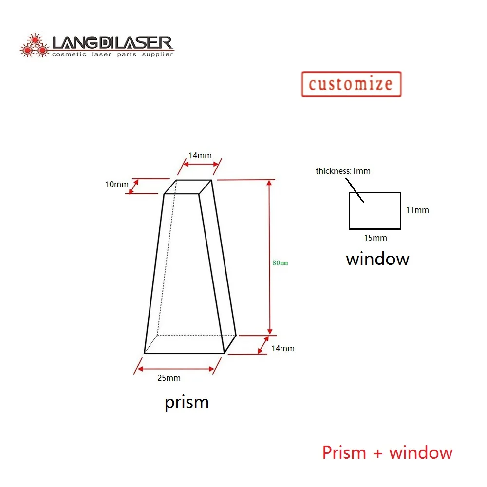 

Size:80*25(14)*14(10) , diode laser light guide crystal as material quartz / fused silica , both surface AR808 film coating