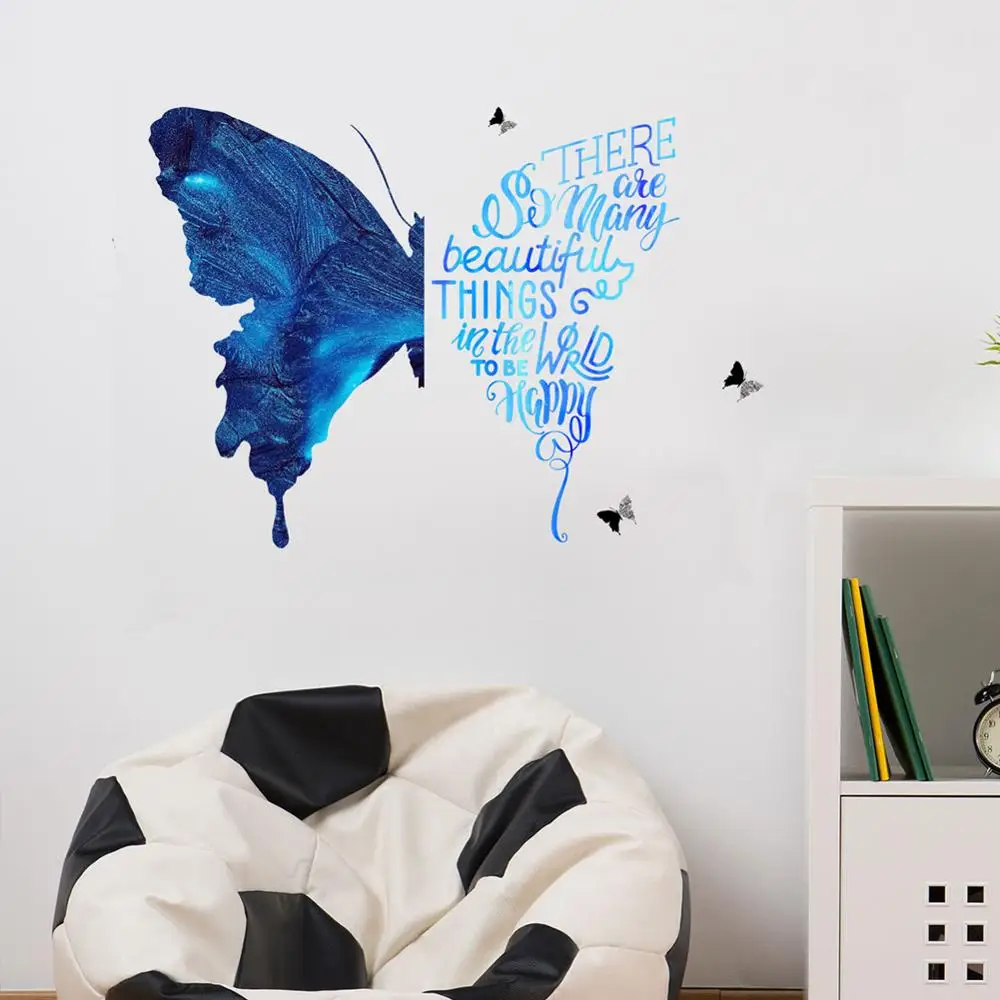 Creative Butterfly Pattern Wall Sticker Living Room Sofa Background Decoration Mural Art Word Bedroom Decor Self adhesive Decals