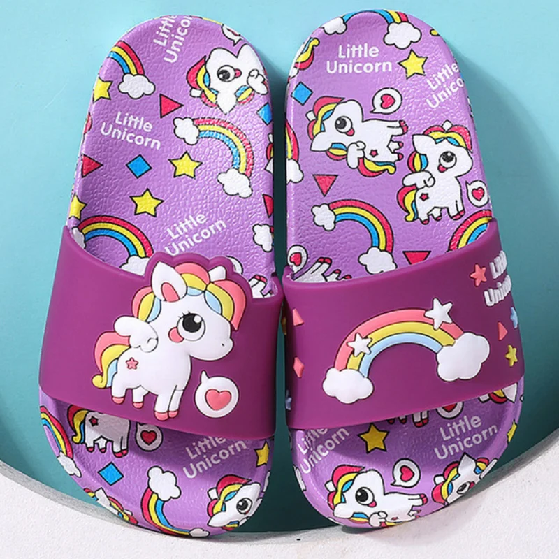 Unicorn Slippers for Boy Girl Beach Shoes Summer Toddler Animal Kids Outdoor Baby Slippers PVC Cartoon Children Slippers CSH1043