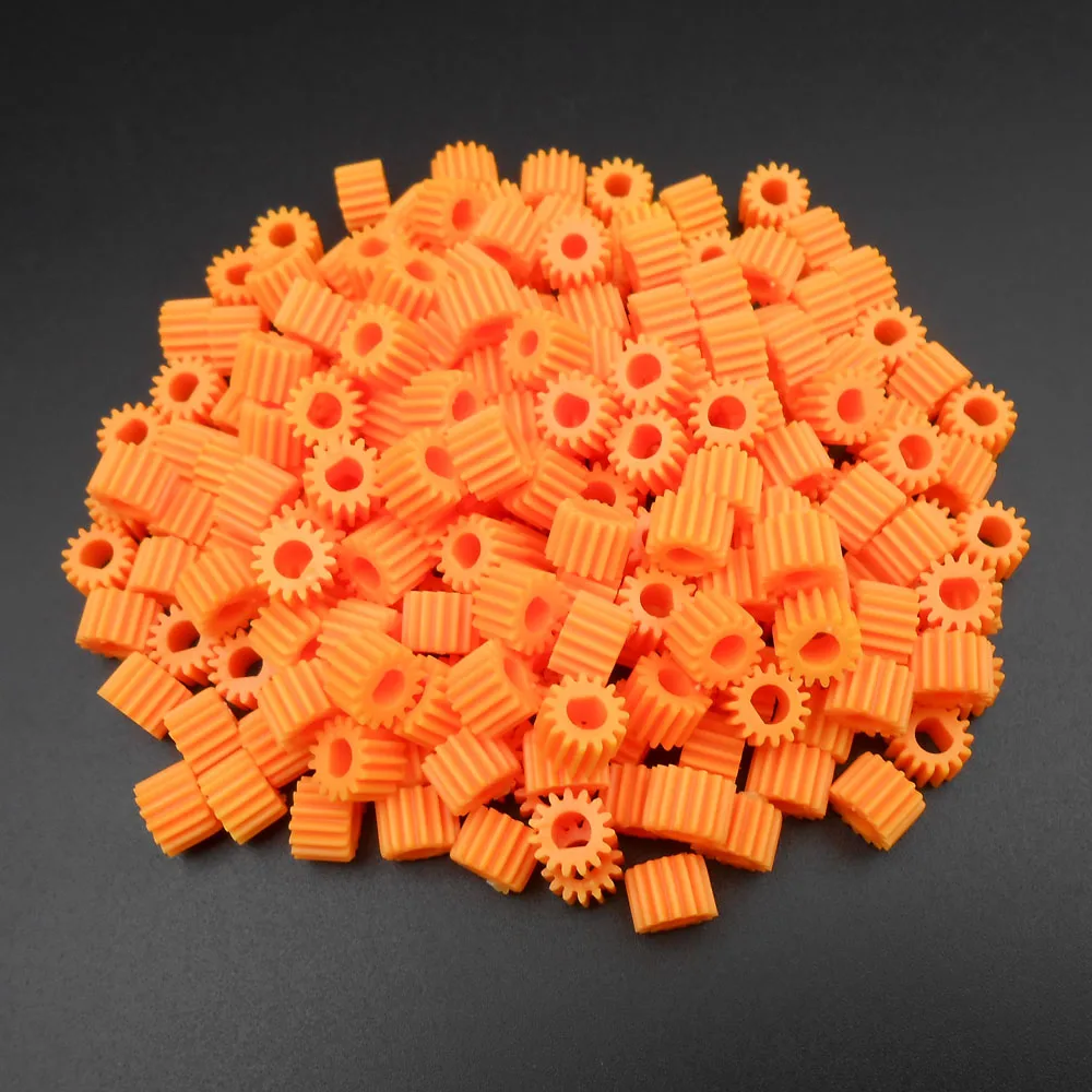 1000Pcs 15T 4MM D-Shape Orange Plastic Spur D Gear 0.5 Modulus Teeth =15 Aperture: 4mm for D-shaft D-motor 15T4D 4MM-D HQ *FD470