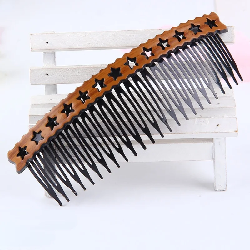 5Pcs/Set Handmade Comb 24 Tooth Plastic Wood Grain Headwear Hair Accessories Women DIY Clip Hair Jewelry Accessories