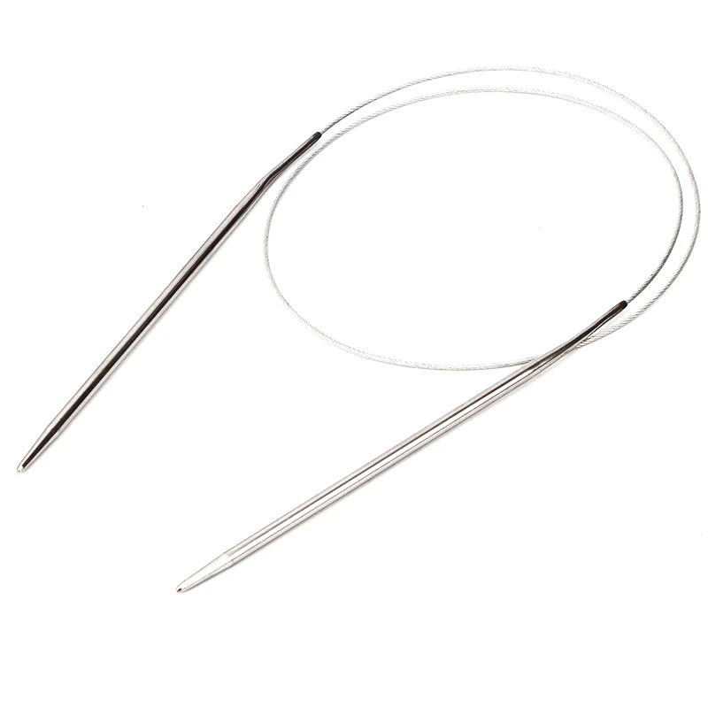 43cm Stainless Steel Circular Knitting Needles Weaving Scarf Sweater Yarn Sewing Needlework Tools Crochet  Extended Ring Needles