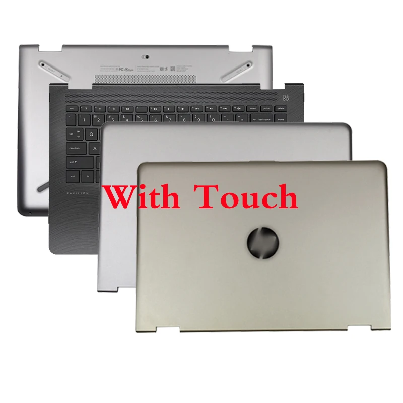 New Laptop LCD Back Cover/Palmrest/Bottom Case For HP Pavilion X360 14-BA Upper Top Case Gold Touch Version