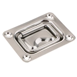 Boat Stainless Flush Mount Lift Handle Ring Pull Hatch Deck Hinge