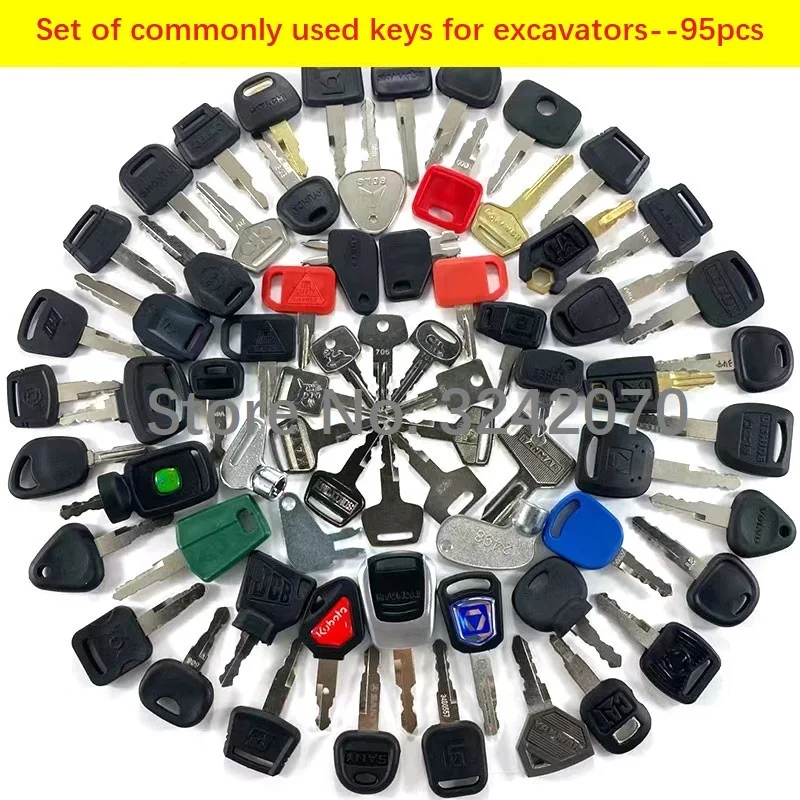 Excavator accessories start ignition side door key complete set, the most complete brand key