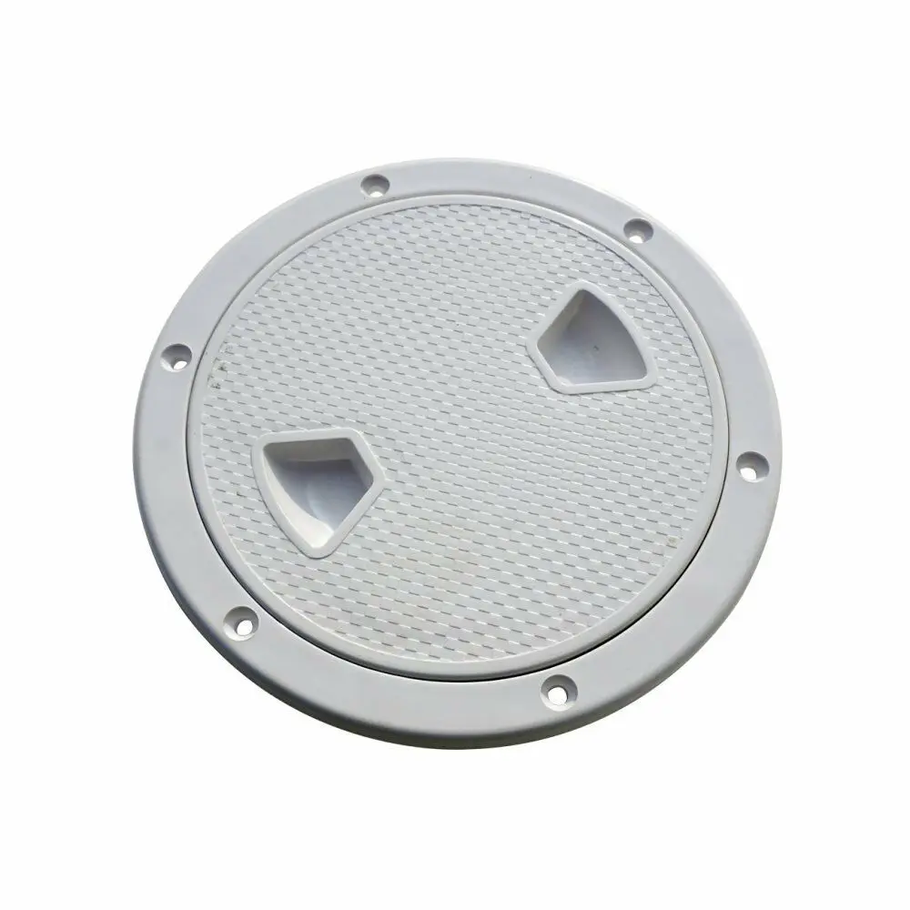 ISURE MARINE 4/6/8''White Circular Non Slip Inspection Deck Plate Hatch w/Detachable Cover for Access Boat RV