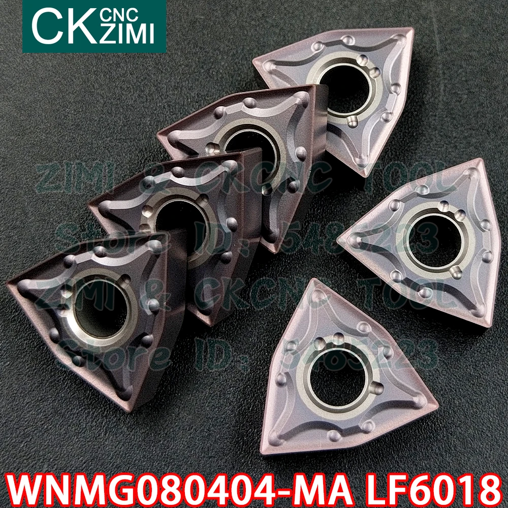 WNMG080404-MA-insertos de carburo LF6018 WNMG 080404 MA LF6018, herramienta de torneado externo CNC, herramienta de torno de Metal para acero inoxidable