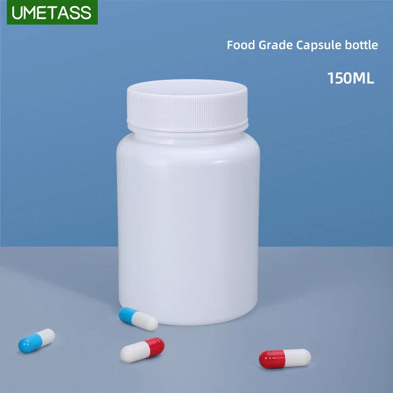 150ML Plastic Medicine Bottle Portable Pill Storage Organizer Container for Pills Vitamin Fish Oil Supplements 50PCS/lot