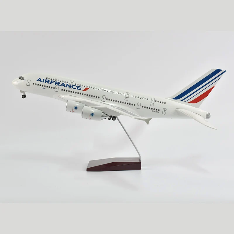 JASON TUTU 1/160 Scale 46CM Air France Airbus a380 Plane Model Airplane Model Aircraft with Light & Wheel Diecast Plastic Resin