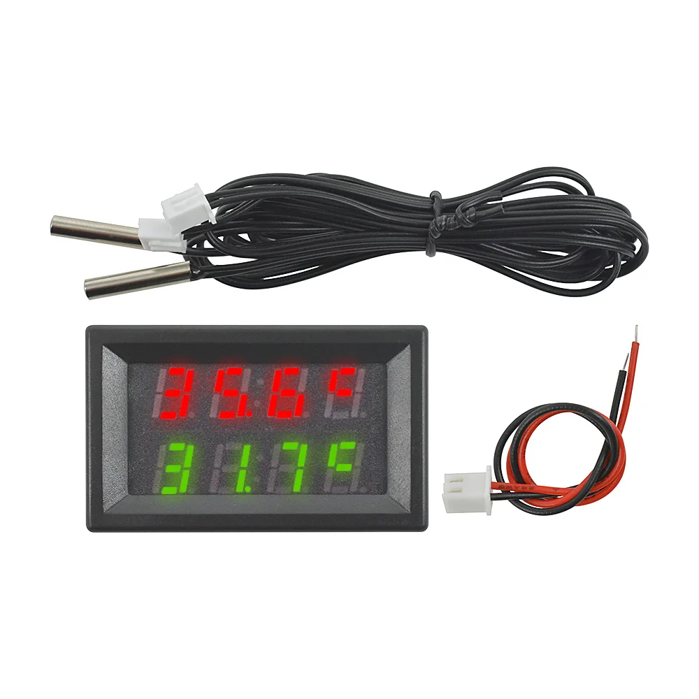 4-28V a 3/4 Bit di Precisione LED Digital Regolatore di Temperatura del termostato di Raffreddamento Riscaldatore termoregolatore w/Dual NTC Impermeabile sonda