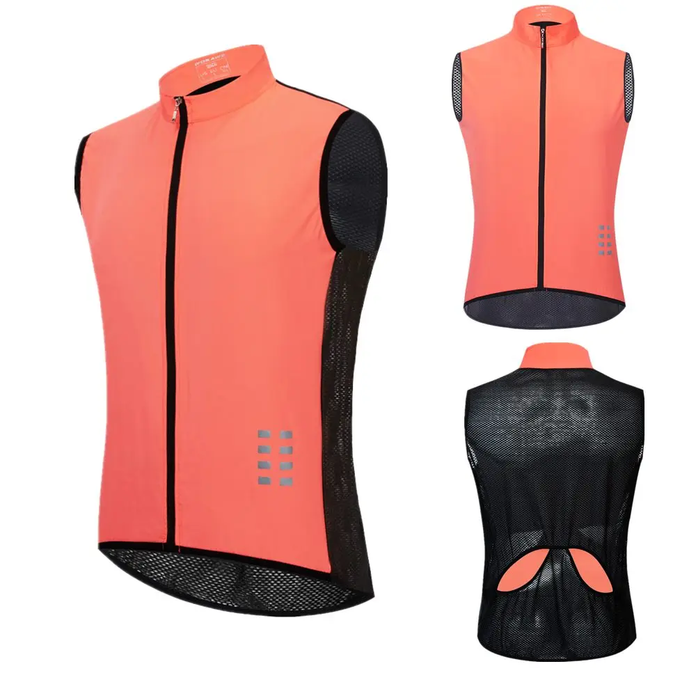 WOSAWE Breathable Mesh Cycling Vest Ultralight Sleeveless Jersey Cycle Gilet Waistcoat Thin Reflective Safety Vest 4 Color