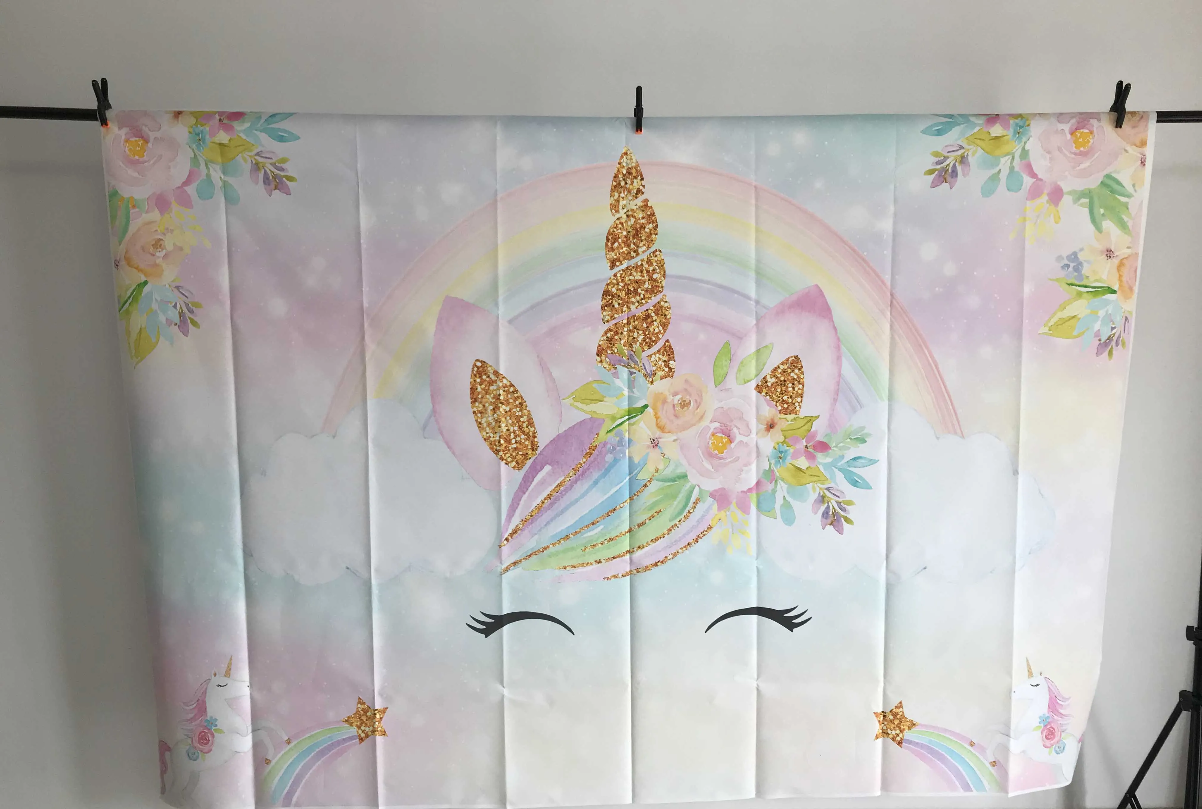 Unicorn rainbow backdrop for photography newborn baby shower happy birthday theme party decoration background for photo custom