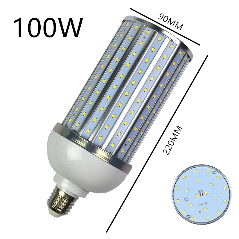 Żarówka LED powłoka aluminiowa lampa 18W25W30W40W50W 60W 80W 100W 220V E14 E26 E27 E39 E40 oświetlenie kukurydza LED lampa uliczna fajne ciepły biały