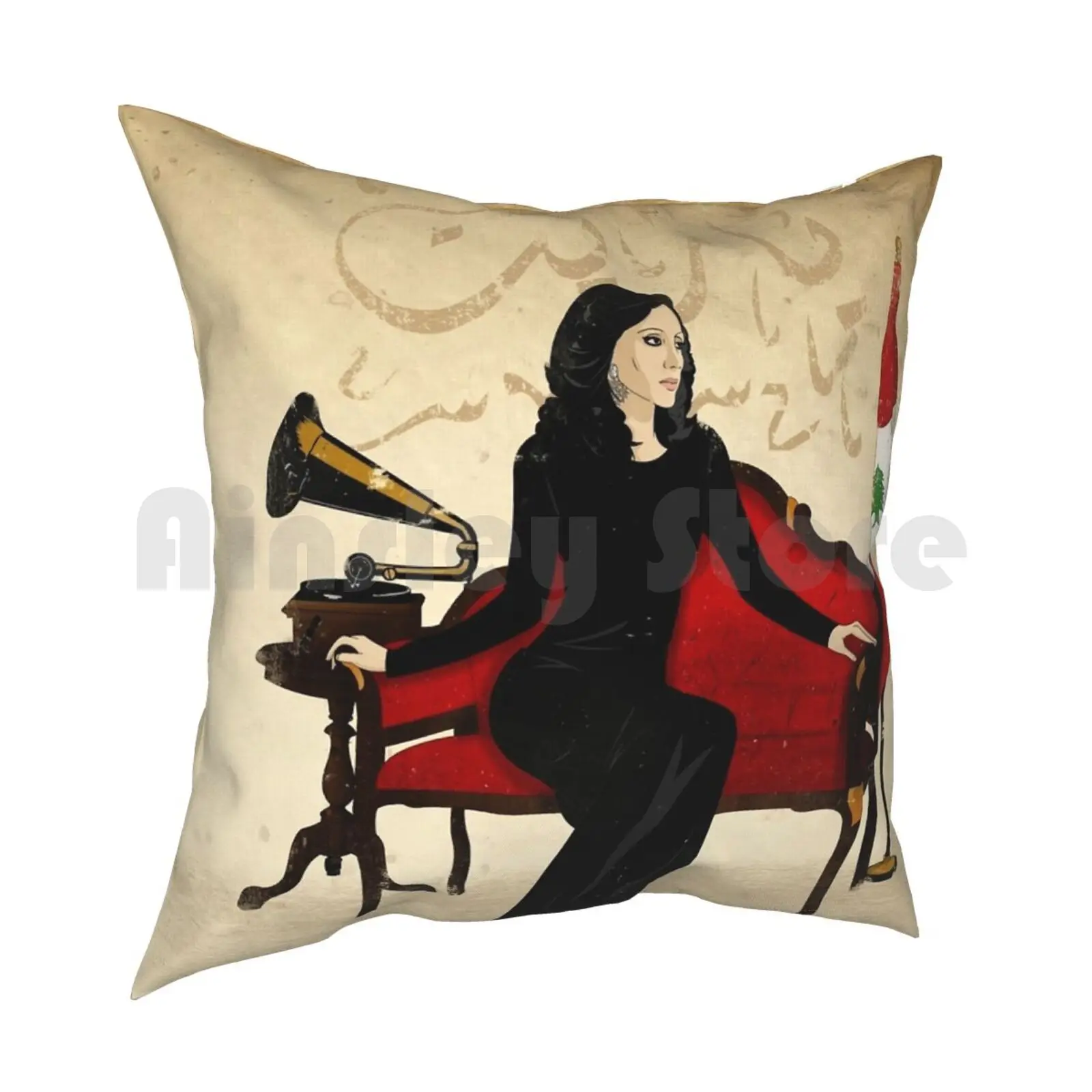 Fairouz Pillow Case Printed Home Soft Throw Pillow Fairouz Fayrouz ? ? ? ? ? ? Singer Egypt Lebanon Beirut Dubai Arab