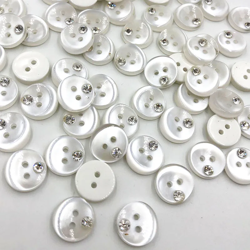 25/50/100PCS White Plastic Buttons Shank Round Garment Dolls Sewing Accessories DIY Scrapbookings 12MM PT340